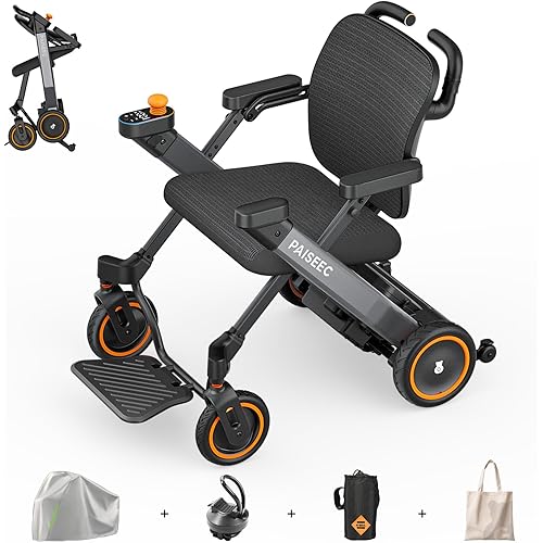 PAISEEC 3-in-1 Electric Wheelchair for Adults, Power Wheelchair with Push-Assist, Effortless Slope Climbing, Motorized Wheelchair Walker Combo for Travel/Indoor, Airline Approved, 300lbs Capacity