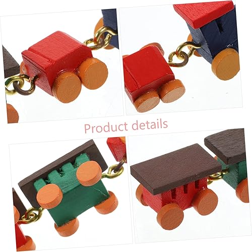 Miniatura 6 de Modelo de tren pequeño Decoración de mesa Decoración de madera Tren de madera Mini tren de madera Mini tren de vapor Casa de muñecas Vehículos Mini