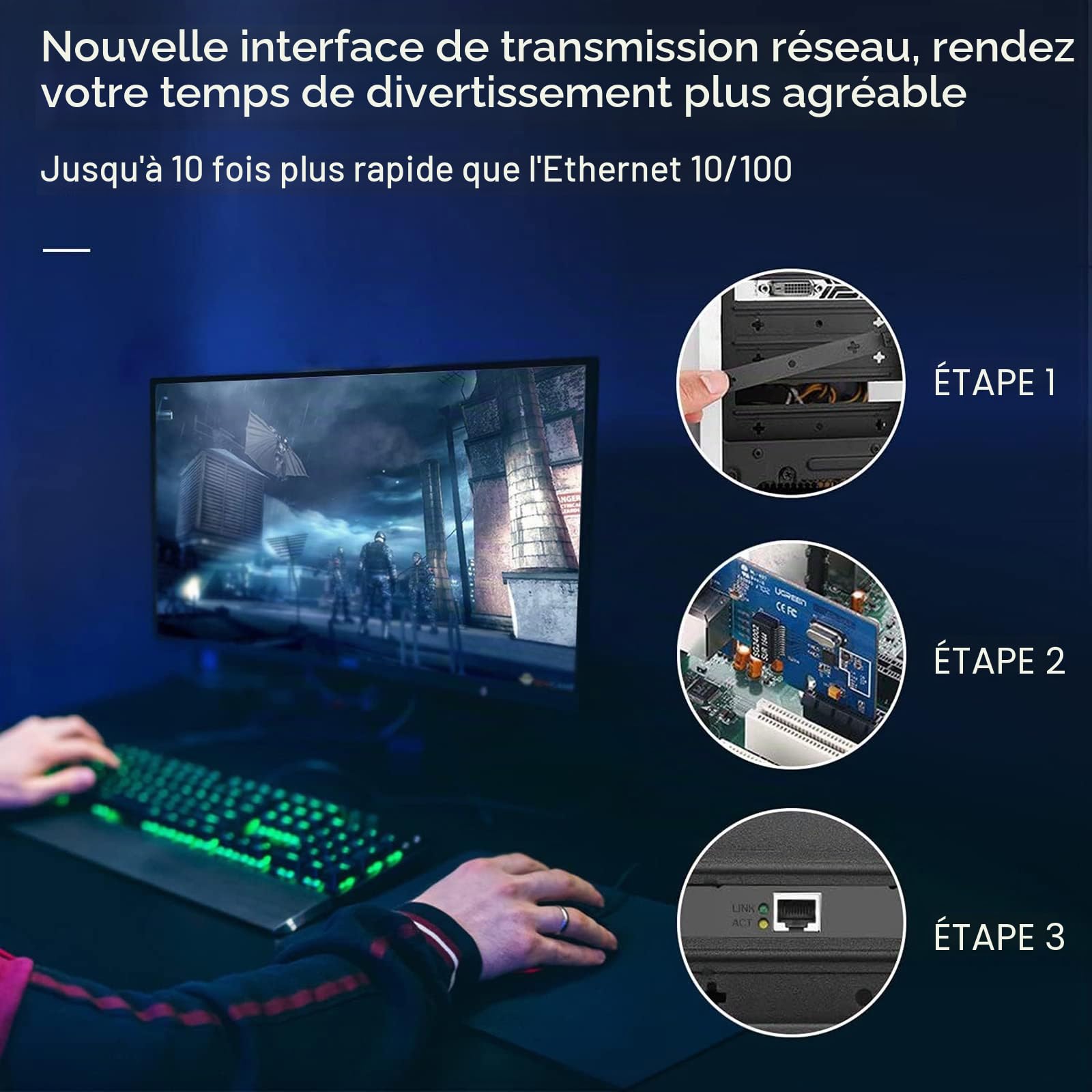Adaptateur Serveur Gigabit Ethernet PCIe à Deux Ports avec chipset NetXtreme® BCM5720-2P Carte réseau LAN PCI Express 1000M pour Windows Sever Linux Ubuntu VMware