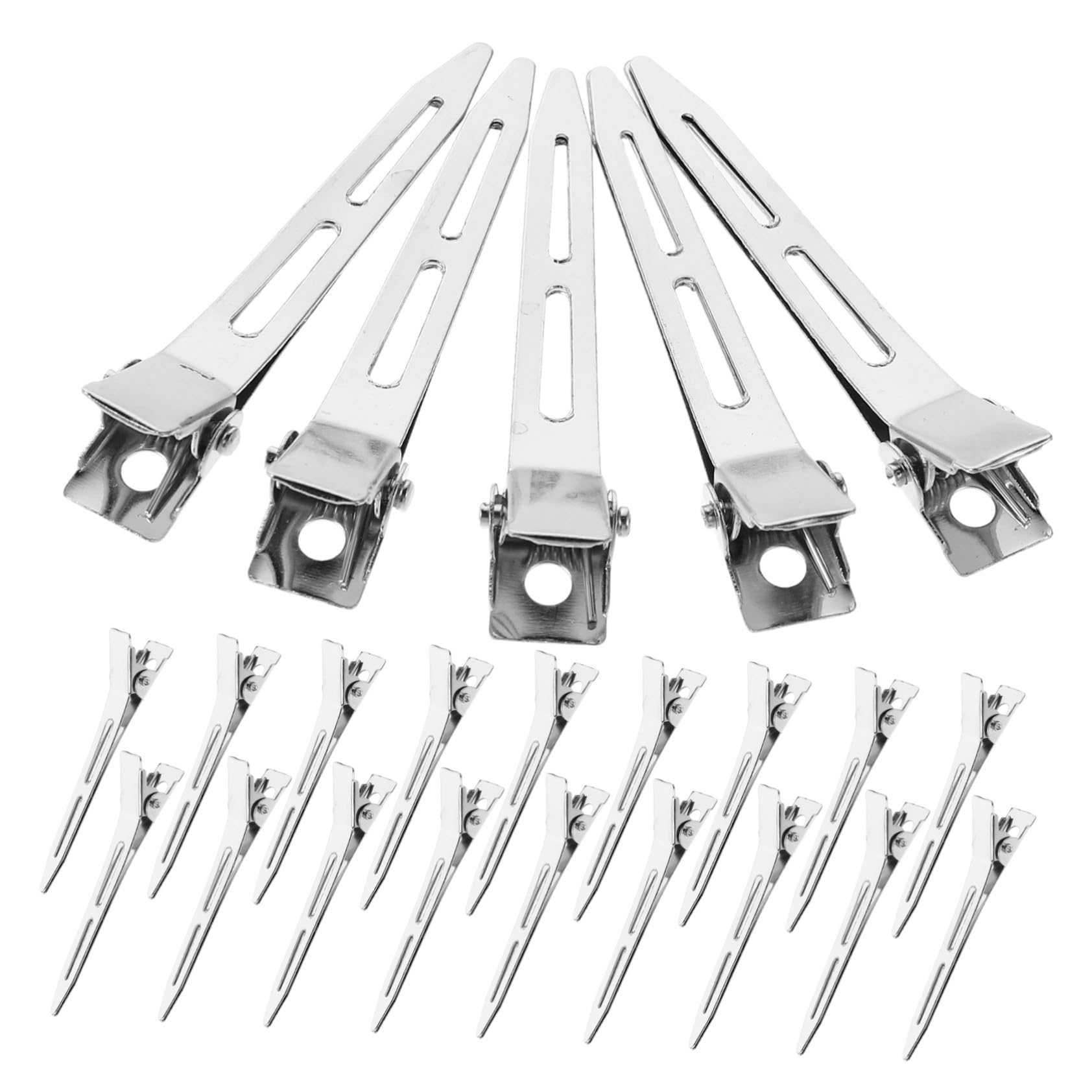 PLAFOPE 2 Boxen Silber Metall Haarklammern Edelstahl Duckbill Clips für Frauen und Mädchen Flache Haarspangen mit Starkem Halt Schonend für Dickes und Nasses Haar Langlebige Friseur