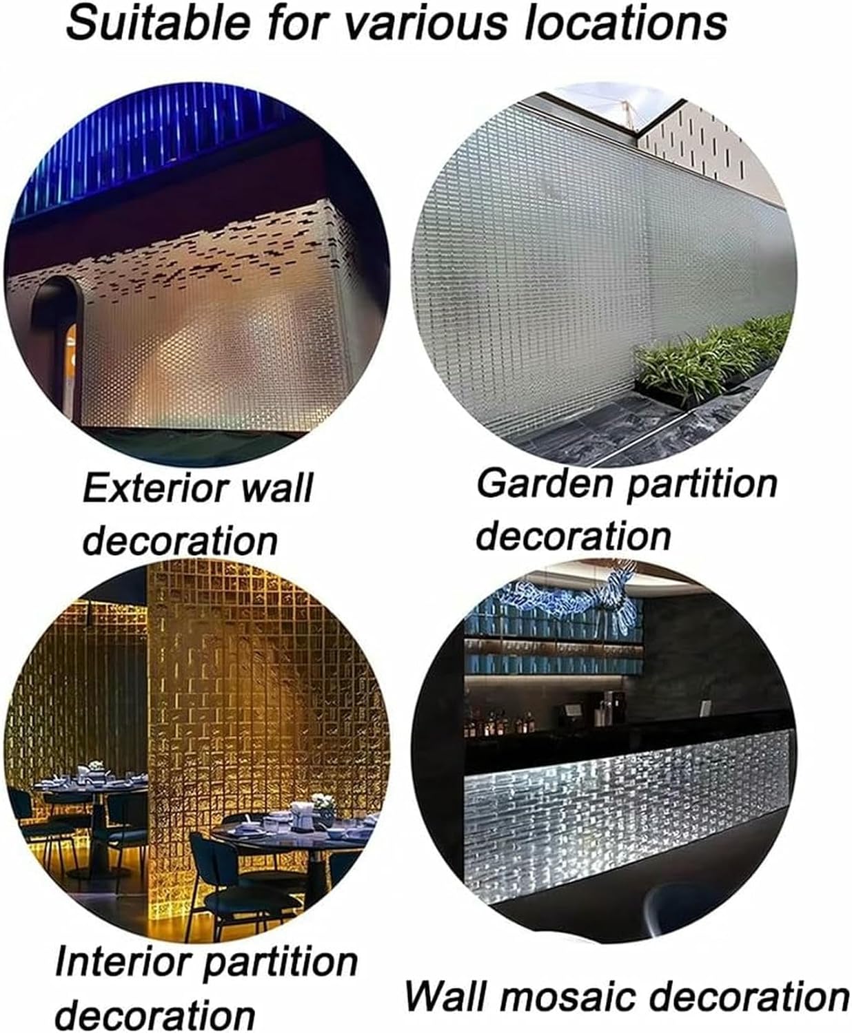 Glass Blocks Room Divider Partition, Solid Double-Sided Crystal Bricks, Sound Insulation Thermal Insulation Glass Blocks, for Office Decorative Partition Wall