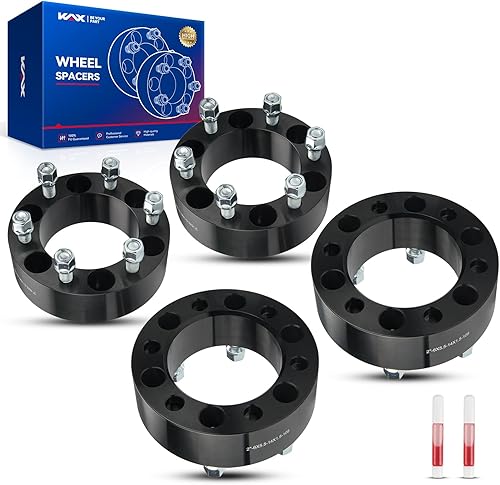 Vista 449 de KAX Espaciadores de rueda de 0.236 x 5.315 in, espaciadores de rueda centrados de 2 pulgadas y 6 lengüetas para F-15-0, Expedition, Mark LT, Negro