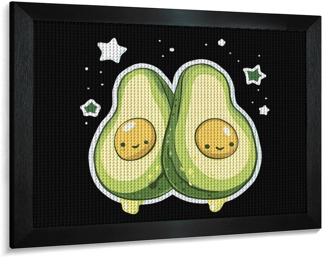 Cartoon Avocado Printed Diamond 5D Painting Kit 16x20in DIY Full Drill Craft with Tools for Home Wall Decor Gift Blackwood 50 * 40cm