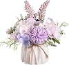 Artificial Flowers Fake Peony Silk Hydrangea Flower with Vase Flower Décor Arrangements for Wedding Centerpiece Table Decorations,Living Room,Bedroom,Party,Office,Indoor DécorPurple