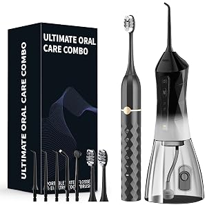 Water flosser Electric Toothbrush Combination Set -5-Speed Sonic Electric Toothbrush 4-Speed Portable Water flosser Super Waterproof a Great
