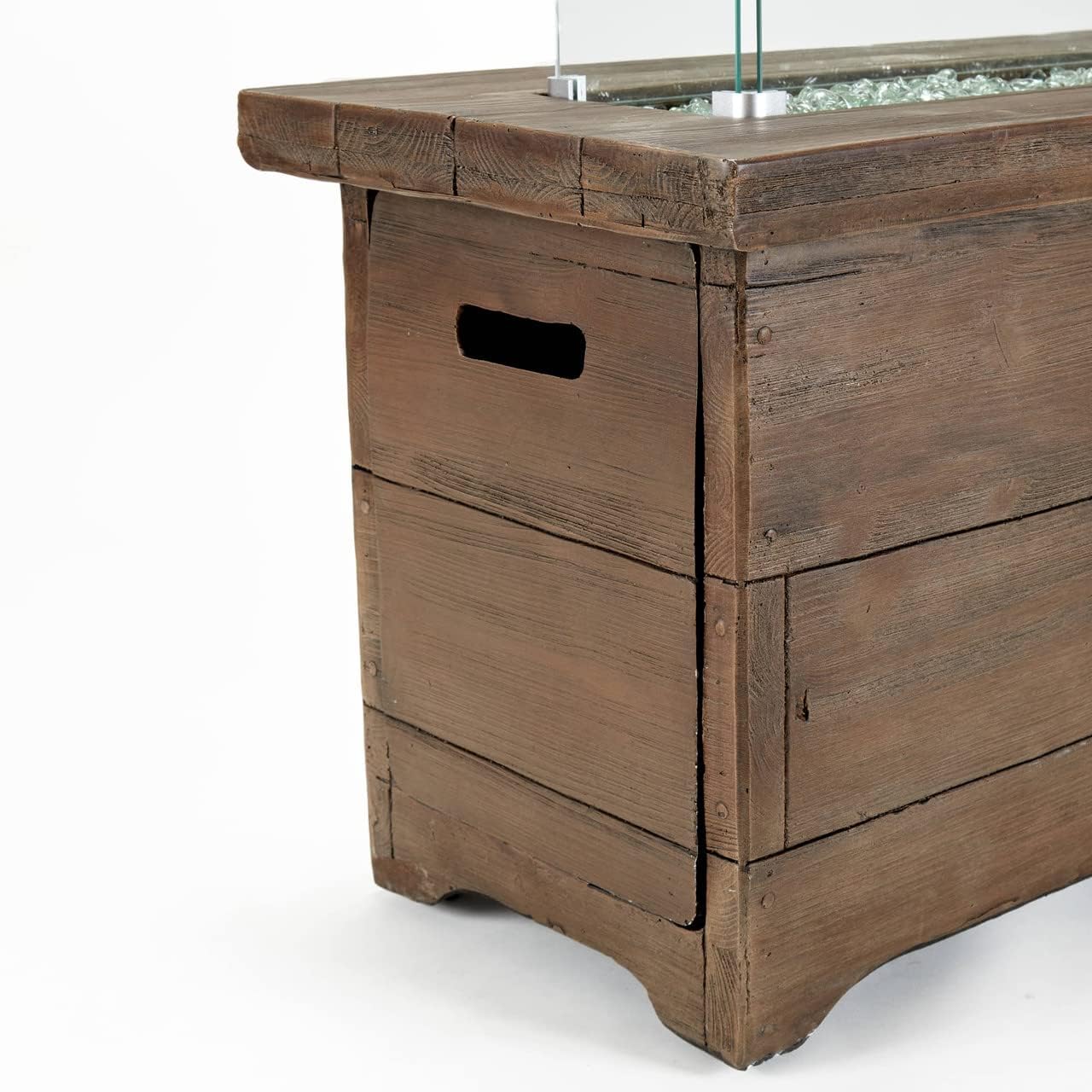 Bluegrass Living HF42603 Barnyard Style Propane Fire Pit Table for Patio and Deck Use, MGO Construction, Includes Glass Beads and Protective Cover, 42 Inch x 20 Inch, Gray