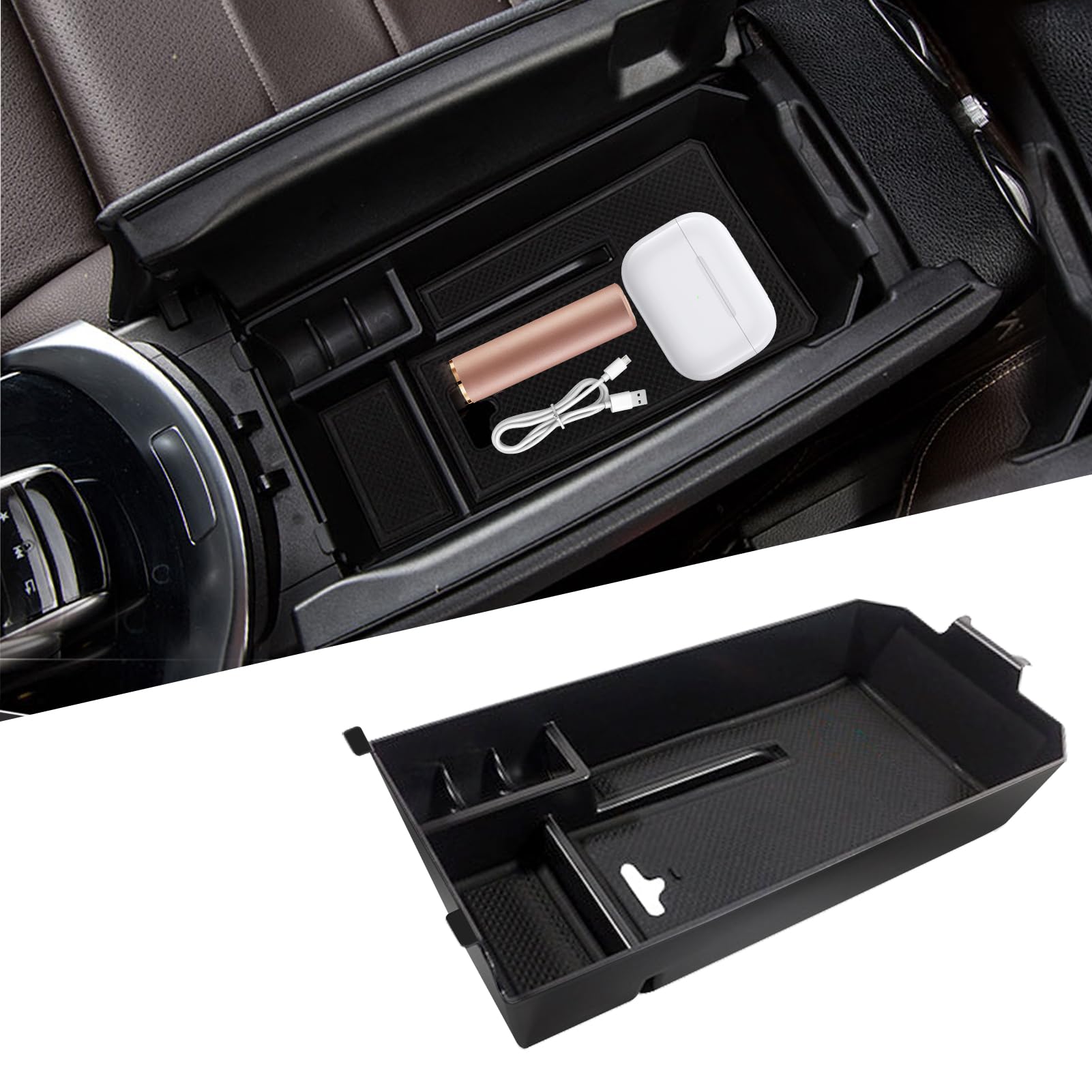 TTCR-IICompatible with Mercedes Benz C Class W205 Center Console Organizer 2015-2021 (Sedan & Coupe Only), for GLC W253 Console Organizer Tray 2016-2022, for GLC Coupe Middle Storage Tray 2016-2023Global Recycled StandardGlobal Recycled StandardGlobal Recycled Standard