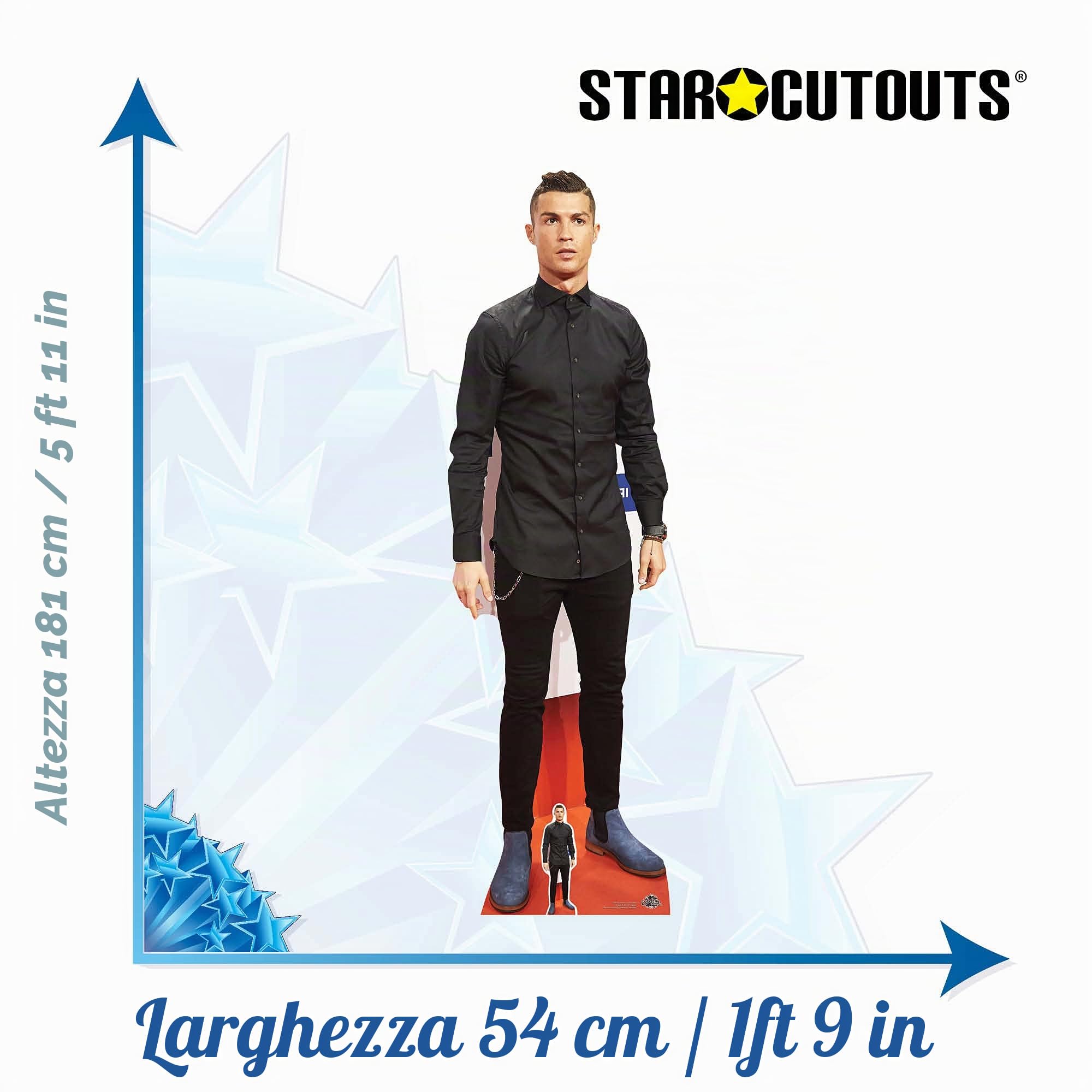 Star Cutouts, Figura a grandezza Naturale di Cristiano Ronaldo, Multicolore