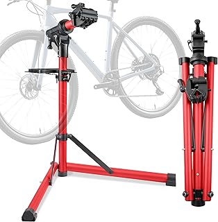 Gioventù Gioventù 110 LBS E Bike Repair Stand, Heavy Duty Bicycle Maintenance Stand with High-Strength Steel, Bike Mechanic Workstand for E-bikes, Mountain Bikes and Road Bikes - Red