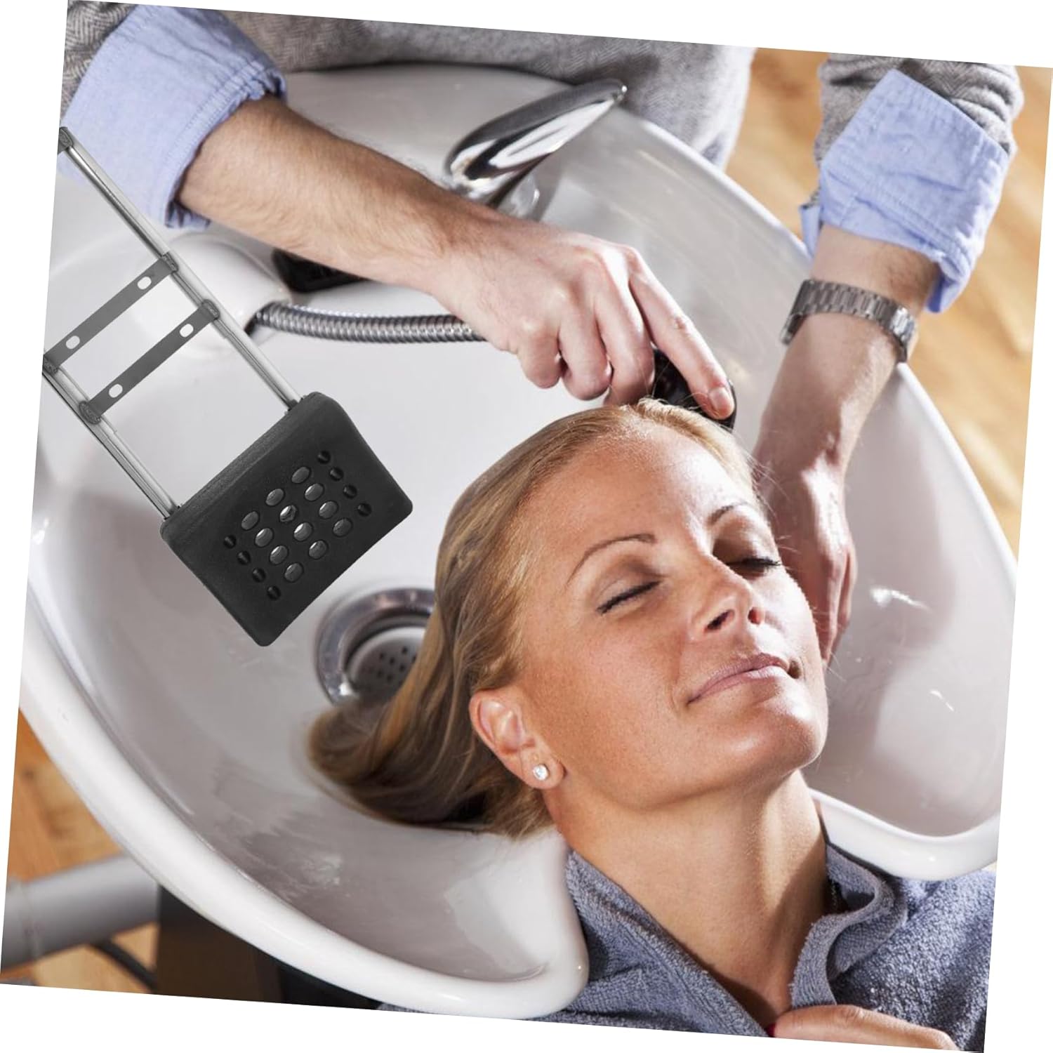 Shampoo Stand with Bath Pillow Neck Rest for Hair Salon Reusable Head Support