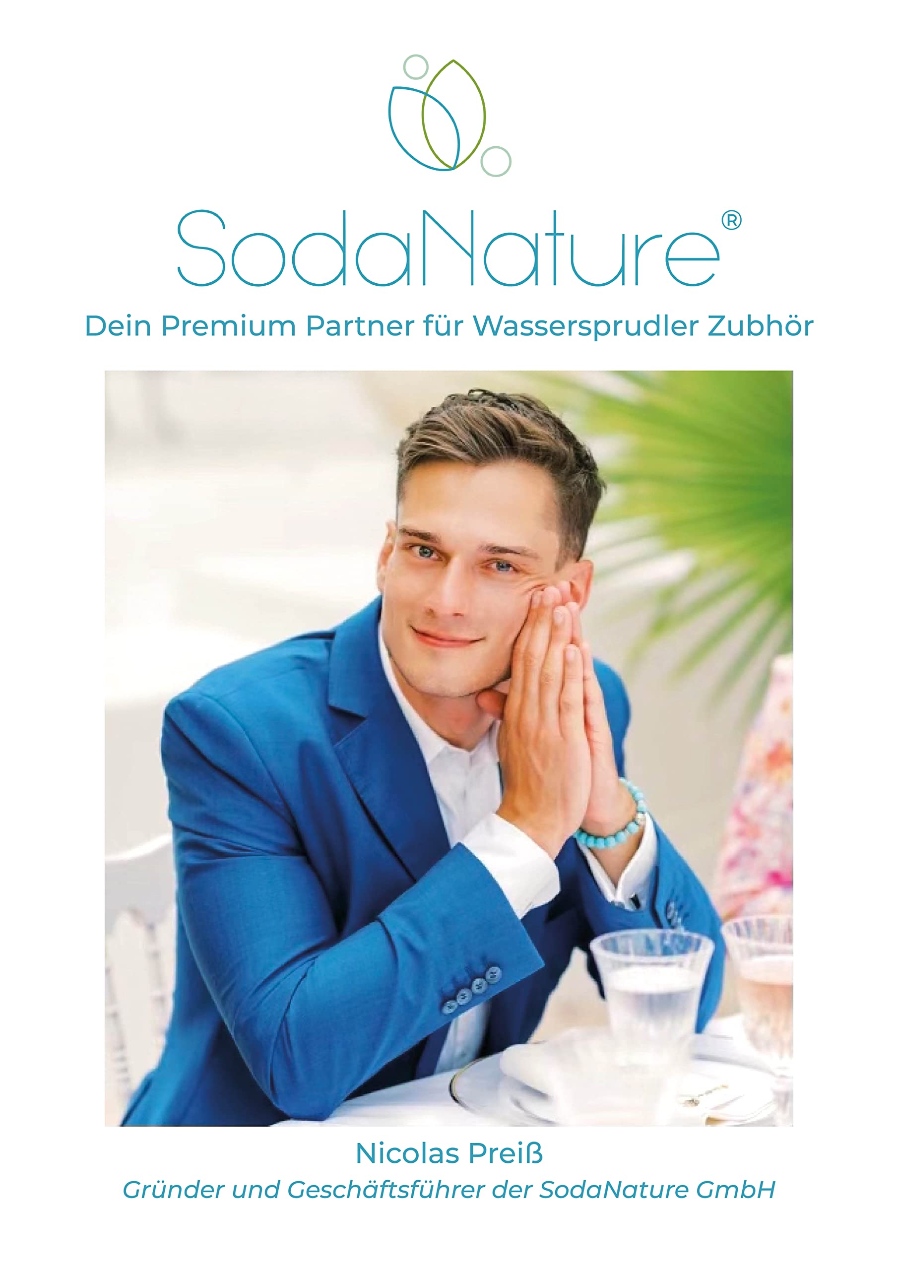 2x Premium 60L CO2 Zylinder für SodaStream (außer QC), Aarke etc. | Neu & Erstbefüllt in Deutschland | Natürliche Kohlensäure für 2x 60L | TÜV bis 2035 [425g]