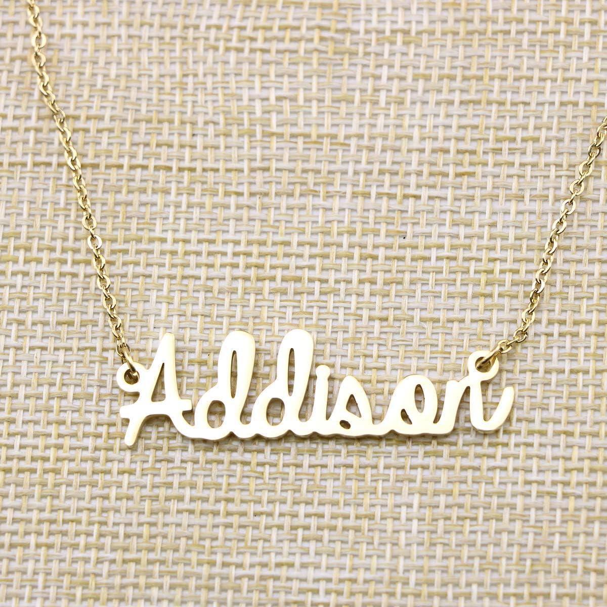 Yiyang Personalized Name Necklace 18K Gold Plated Stainless Steel Pendant Jewelry Birthday Gift for Girls - Image 3