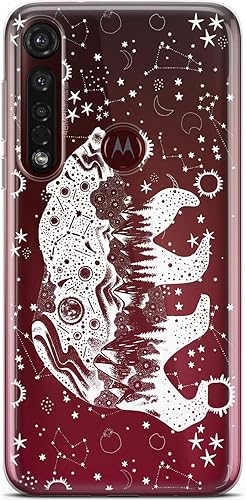 Miniatura 4 de Mertak Funda para teléfono compatible con Motorola Edge + Moto G9 G8 Plus G7 Play Power Z4 Celestial Stars Slim Cover Bear TPU Silicona Montañas
