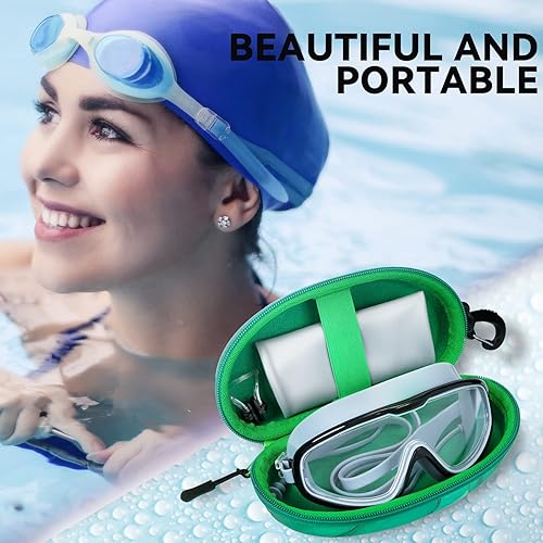 Miniatura 6 de molshine Oversized Sunglasses Case, Swim Goggles Box,Zipper Diving Glasses Bag with Hook for Women Men Travel Outdoor Sport
