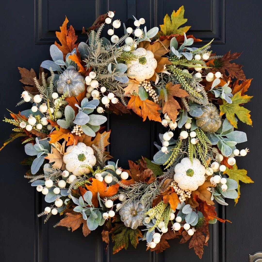Ghirlanda di fiori artificiali, 35 cm, per Halloween, colore verde (C)