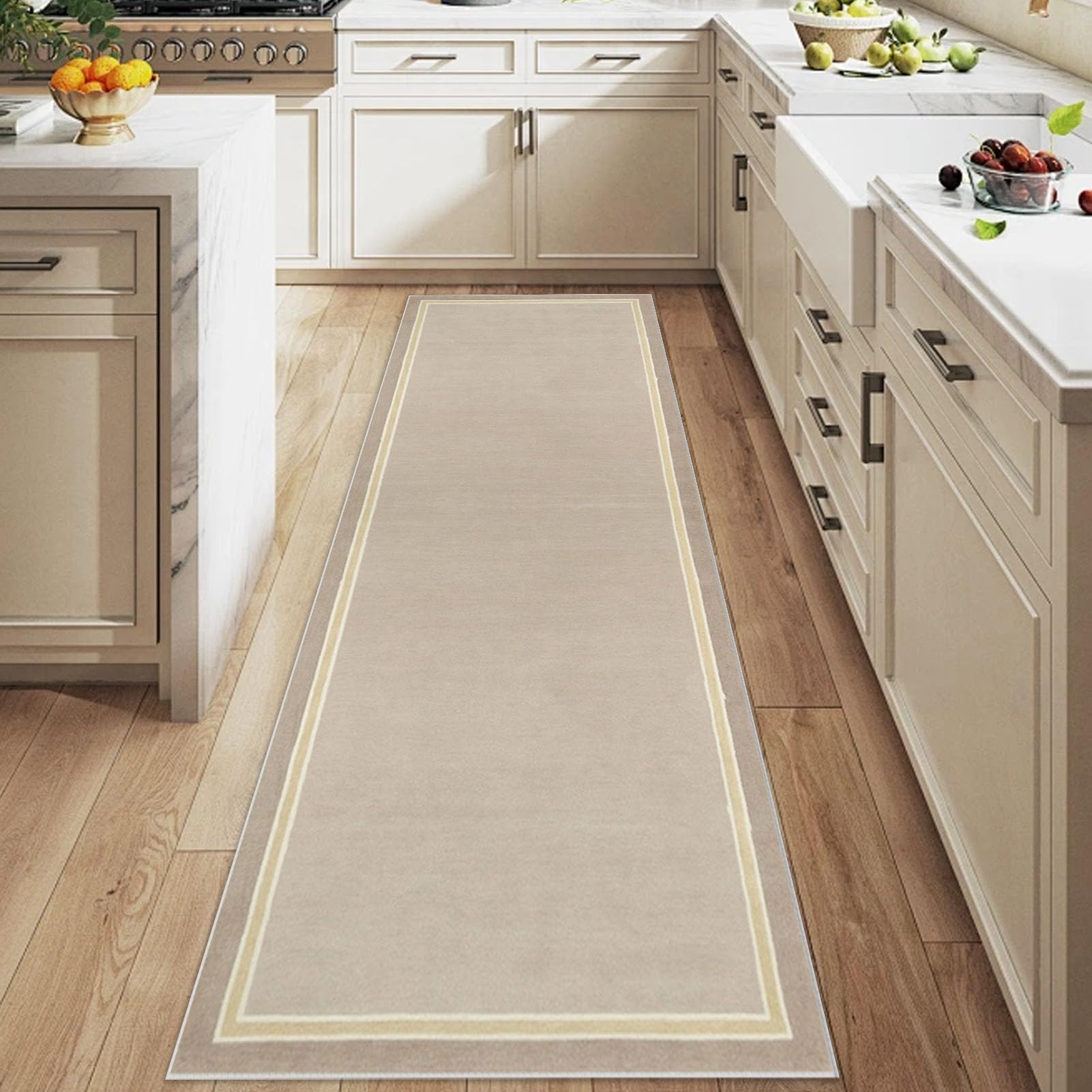 Nqexivo Runner Rugs for Hallway 80 x 150 cm Washable Kitchen Runner Rugs Non Slip Carpet Kitchen Bedroom Bedside Dining Room Office Indoor Low Pile Carpets