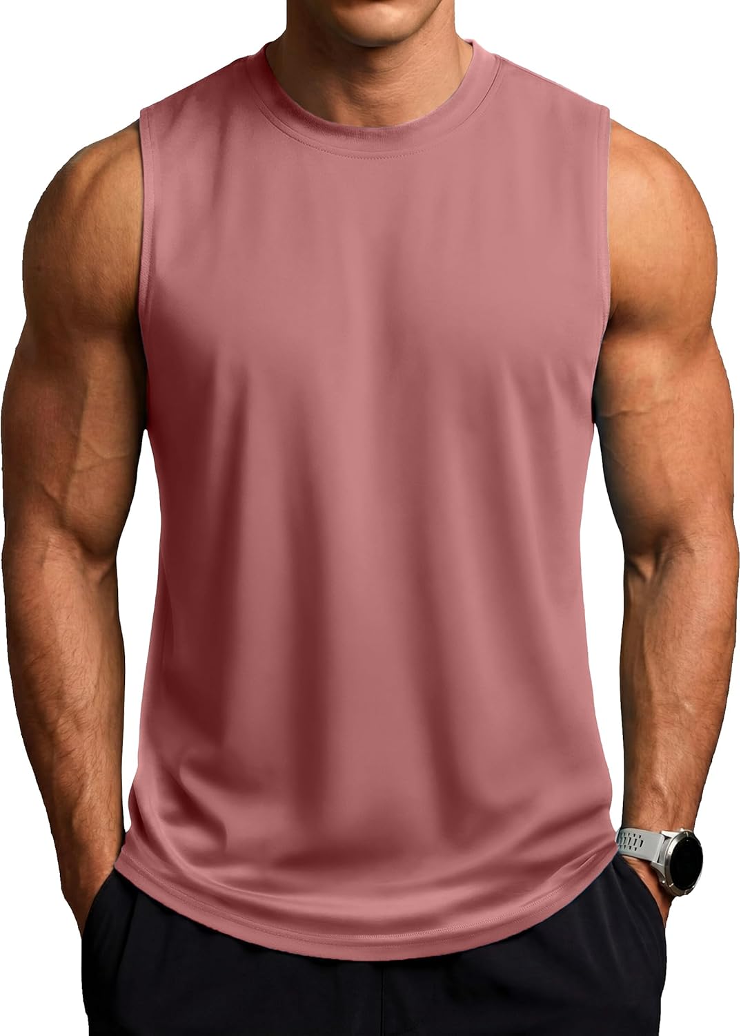 ZITY Men's Sleeveless Shirts Quick Dry Tank Tops UPF 50+ Workout Gym Muscle Shirts for Running Bodybuilding Summer Beach