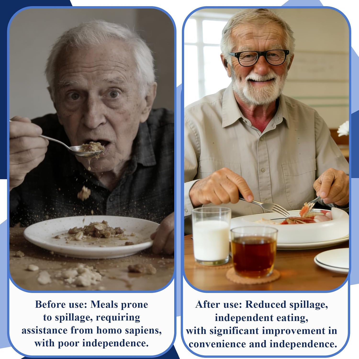 6-Pack Plate Guards for Eating | Spill-Proof Plate Guard Scooping Aid | One-Handed Adaptive Equipment for Elderly & Disabled | Fits Most 9"-12" Plates