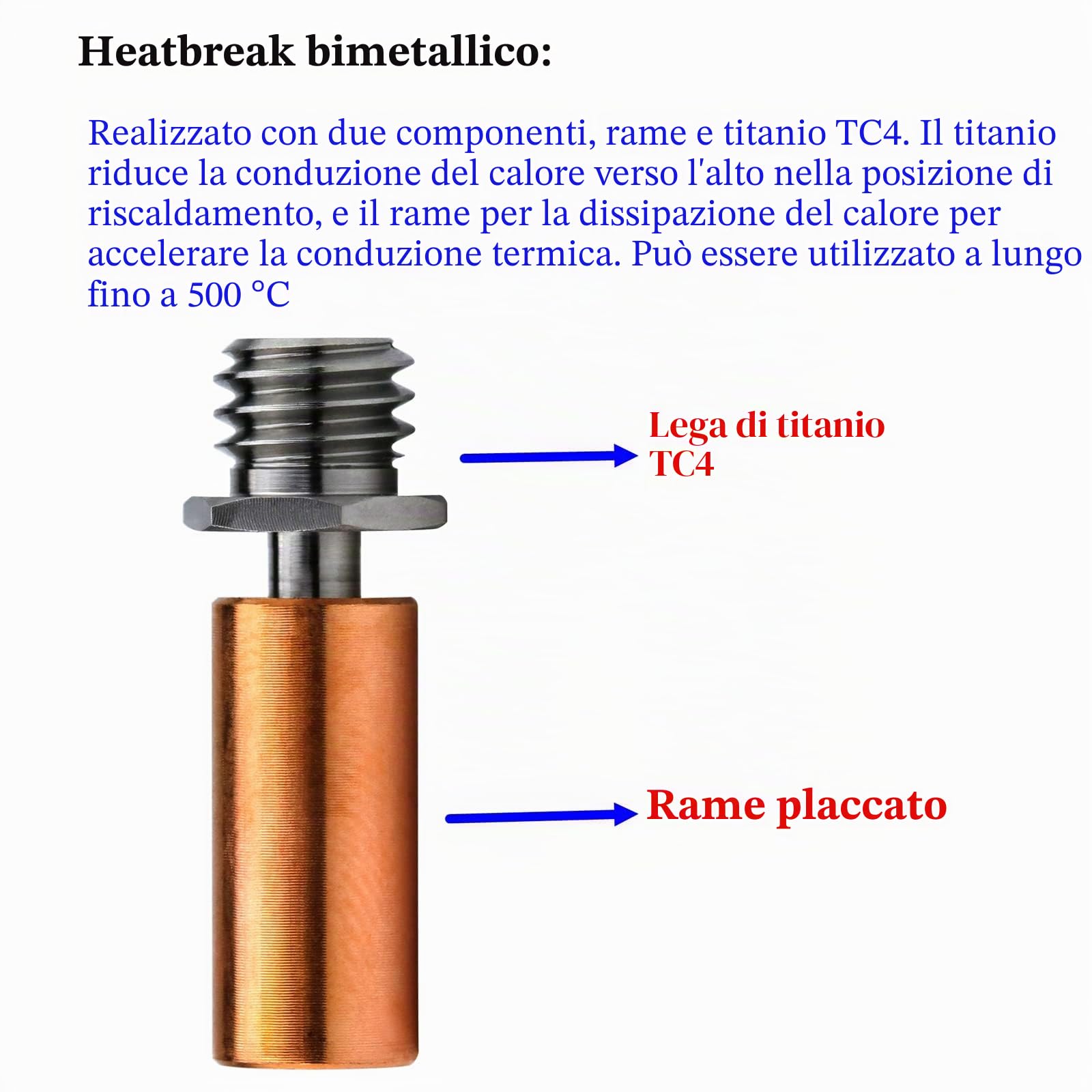 Aggiornamento bimetallico Heatbreak ad alta velocità Direct Drive estrusore a doppio ingranaggio in acciaio temprato Hotend per Creality Ender 3 pro / V2, Ender 5/Pro/Plus, CR10 S4, S5 stampante 3D