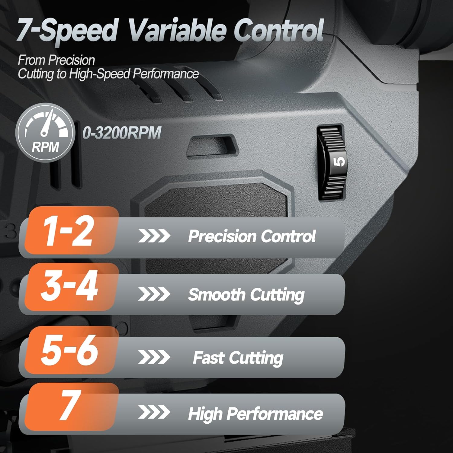 Cordless Jigsaw Compatible with DeWalt 20V Battery, Brushless Motor, 7-Speed Variable Control, 3200 RPM, 800W Power, 0–45° Bevel, LED Light, 6 Blades Included (Tool Only)