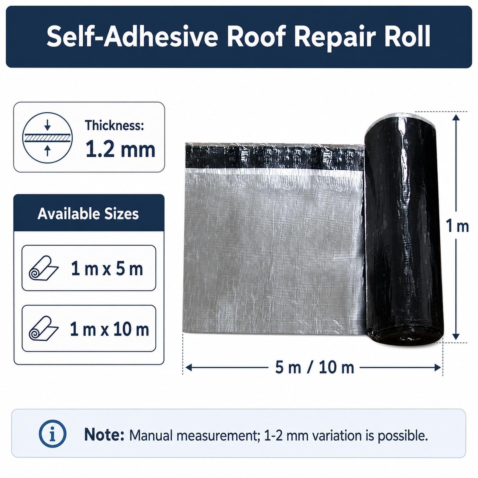 Autoadhesivas Tejas De Techo,Cinta de Aluminio Impermeable,Tejas Bituminosas Autoadhesivas,Cinta para Reparación de Fugas de Agua,Extra Adhesión,para reparación de techos y tejados