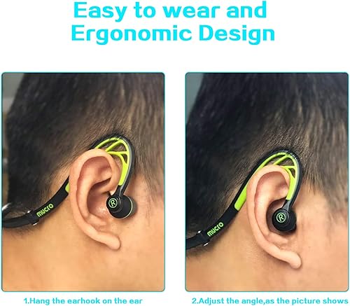 Miniatura 5 de Auriculares deportivos con cable para correr con micrófono, banda para el cuello, auriculares estéreo de entrenamiento diseñados para trotar,