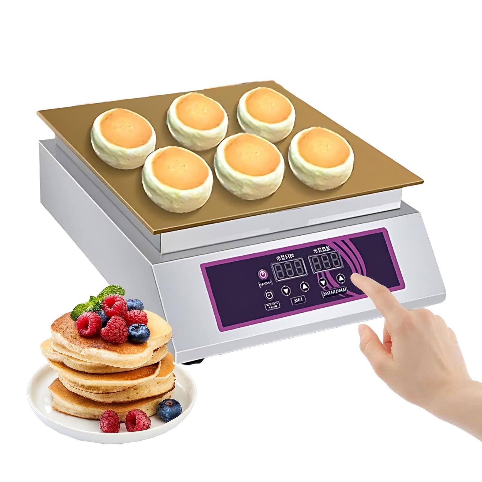 GSHSHOU Souffle Machine,Japanese Souffle Pancake Maker,Dorayaki Machine with Copper,Commercial Electric Griddle for Kitchen Restaurant Bakery Singlehead
