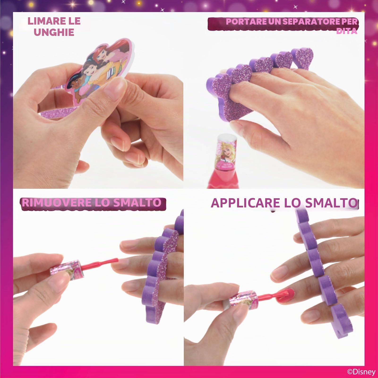 Disney Princess Smalto Acqua 15 pz Rimovibile Bambine 3+ Regalo