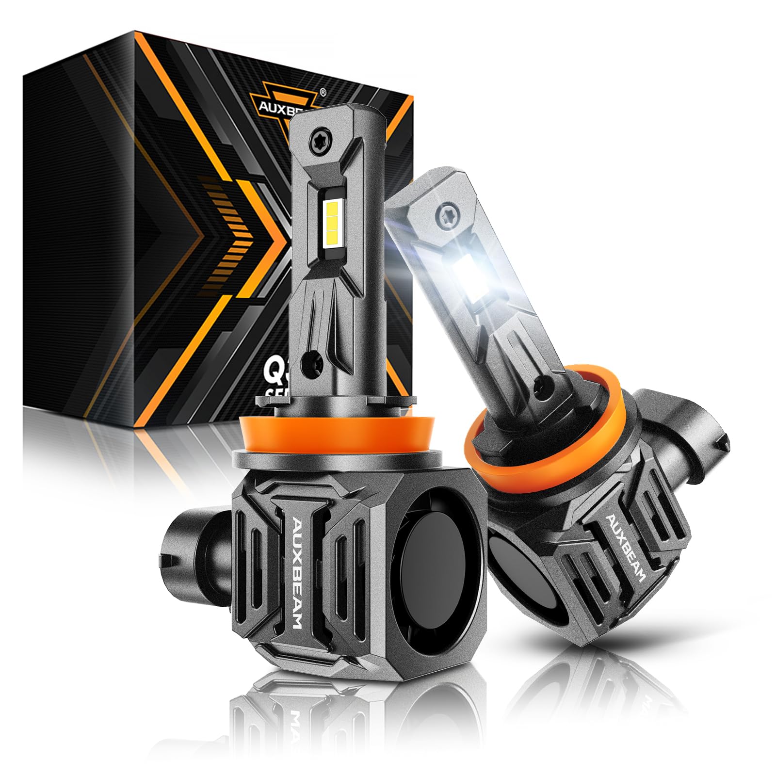 Auxbeam H11 H9 H8 Fog Light, Upgraded 24000LM 700% Super Brightness & 6500K Cool White H9/H8 Wireless Light for UTV/ATV Offroad Vehicle