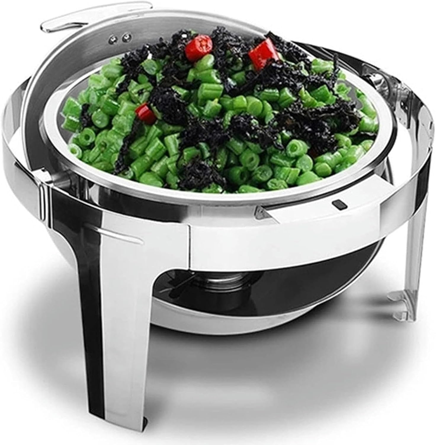 Buffet Plate with Lid - Buffet Server and Heater, Table Buffet Heater, Hot Pot Buffet Setting, Food Heater for Party Buffet. Trolley Food Heater (Round 46 * 42 * 30cm)