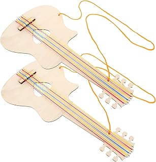 ibasenice 2pcs Wood Crafts for Kids Mini Toy DIY Graffiti Wooden Guitar Cutout Kids Small Guitar Mini Guitar Ukulele Toy Kids DIY Guitar Toys Children Painting Toys Wood Guitar