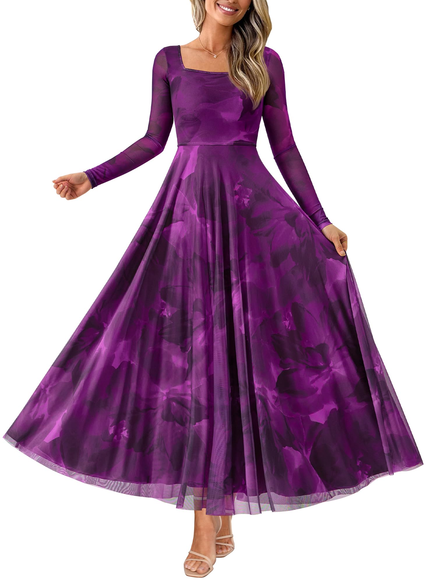 BTFBM Square Neck Maxi Dress