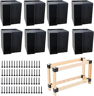 Heavy Duty Workbench Bracket Kit - 8 Pacs 3-Way Right Angle Corner Brackets for Workbenches, Work Tables, Garage Shelves, Many Other Wooden Projects