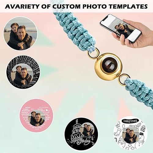 Miniatura 2 de Pulseras personalizadas con fotos, pulsera de proyección con imagen en el interior, pulsera con imagen personalizada, regalo conmemorativo de