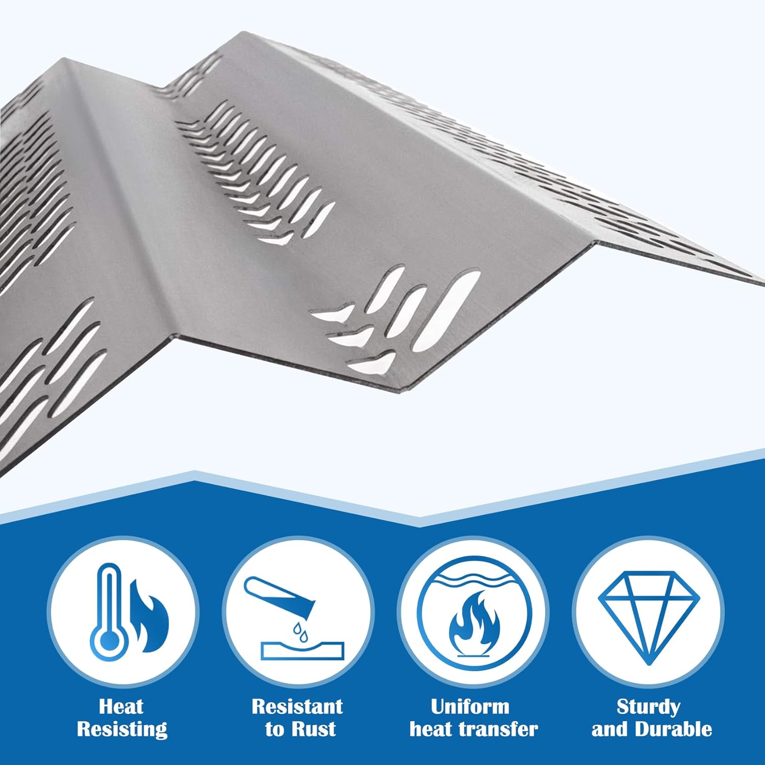 Heat Plate for AOG 30NB, 30PC Grill Replacement Parts, 15 1/2" x 8 1/4" Heat Shield for American Outdoor Grill 30NB 30PC Replacement Parts, 3 Pcs Stainless Steel Grill Tube Burner Cover