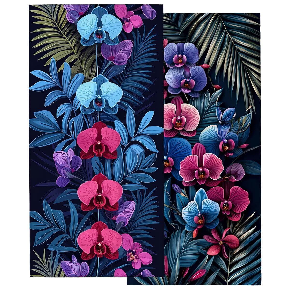 Ręcznik plażowy z mikrofibry, duży ręcznik plażowy 100 x 220 cm, 2 sztuki, damski ręcznik gimnastyczny szybkoschnący, odporny na piasek ręcznik z mikrofibry, lekkie ręczniki gimnastyczne na prezent