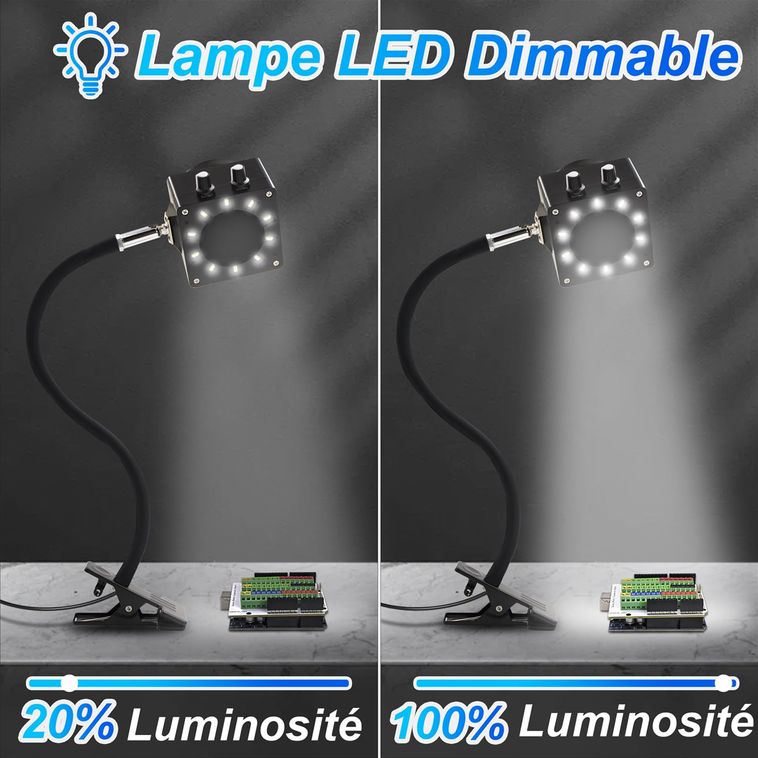 Treedix Extracteur de Fumée de Soudure, Ventilateur d'aspiration de Vapeur de Soudure, avec Lumière LED et Puissance d'aspiration, 15 Filtres à Charbon Actif