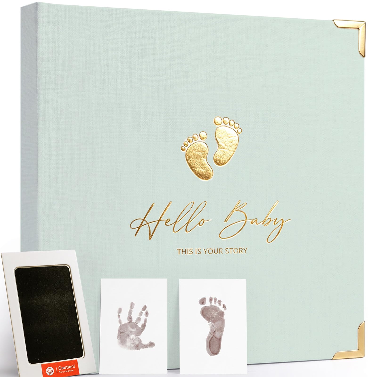 Hello Baby Memory Book, Gender Neutral Scrapbook & Photo Album, 0-5 Year