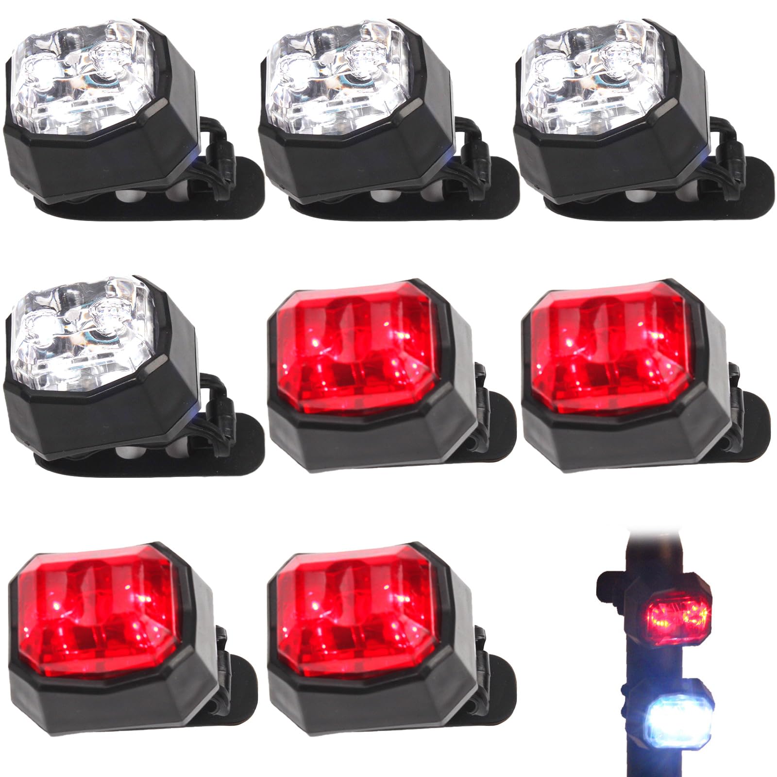 Kinderwagen Licht,8 Stück Kinderwagenlicht,Licht Kinderwagen,LED-Kinderwagenleuchten,Kinderwagen Beleuchtung,Mehrzweck Wasserdichtes LED Warnlicht,für Kinderwagen Outdoor Läufer