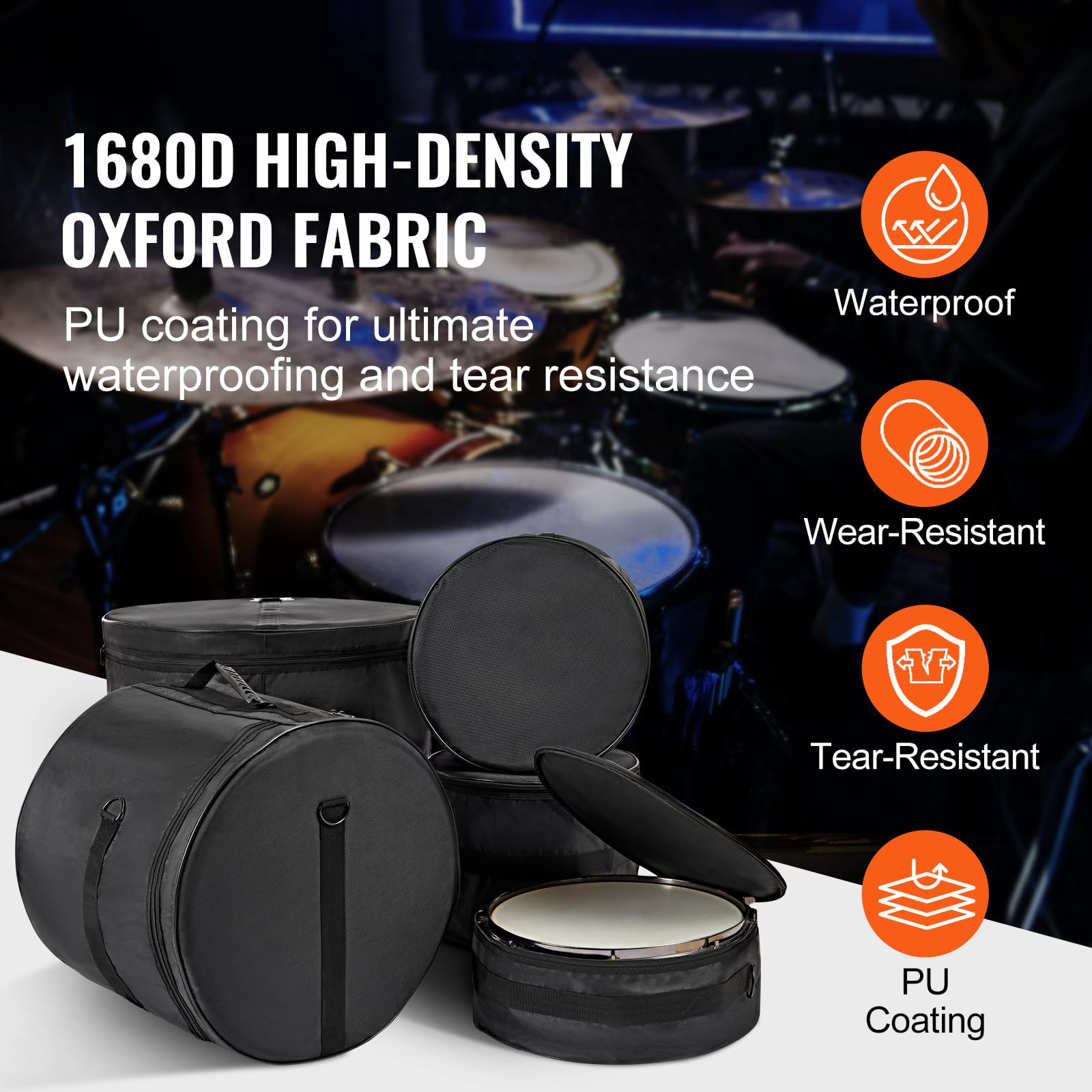 Happybuy gig bag of 1200D Oxford. With 4.92 ft removable strap. 0.39 in padding. 32.6 x 8.6 x 20.4 in case for DJ controller.