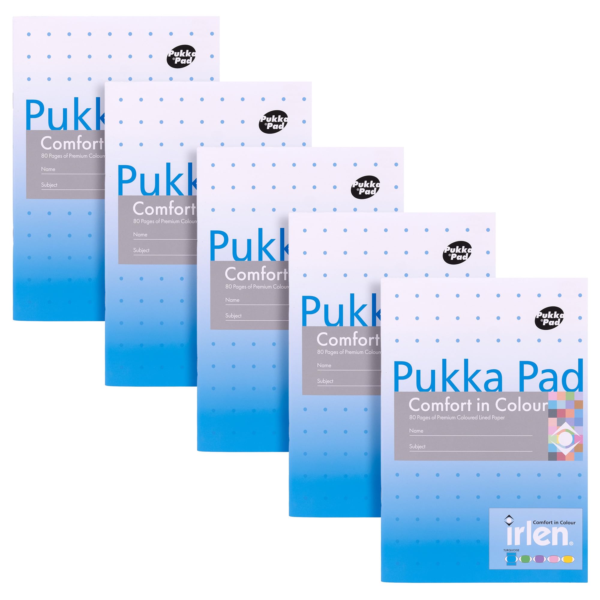 Pukka Pad Irlen A5 Exercise Book, Pack of 5 Staple Bound Notebooks with 80 Pages, 40 Sheets of 80GSM Paper - Image 2