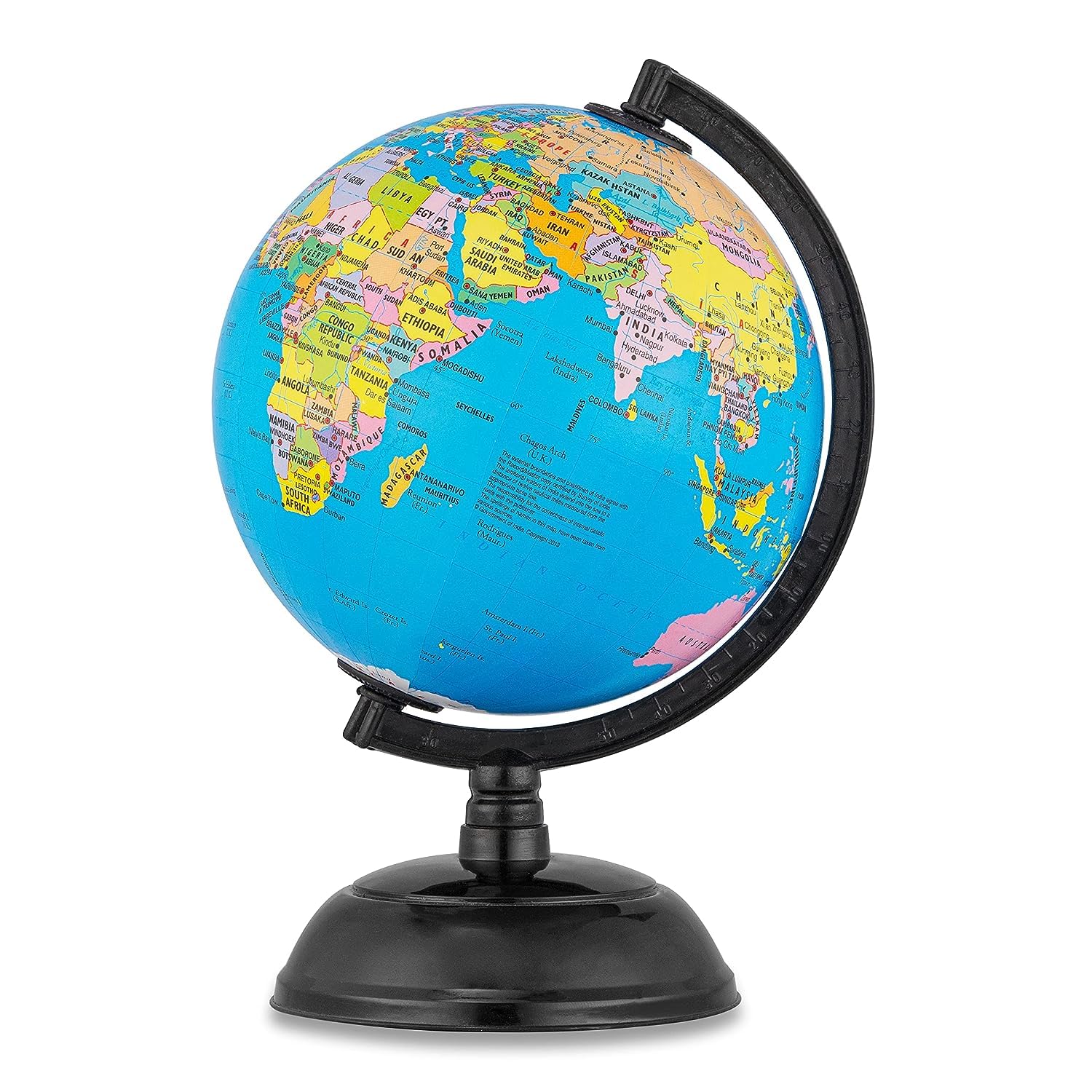 Mummy Please STEM & STEAM Educational,Decorative Spinning Political Educational Laminated Rotating World Globe【MADE IN INDIA】【Globe-5"-Black-Metal】 - Image 2 thumbnail