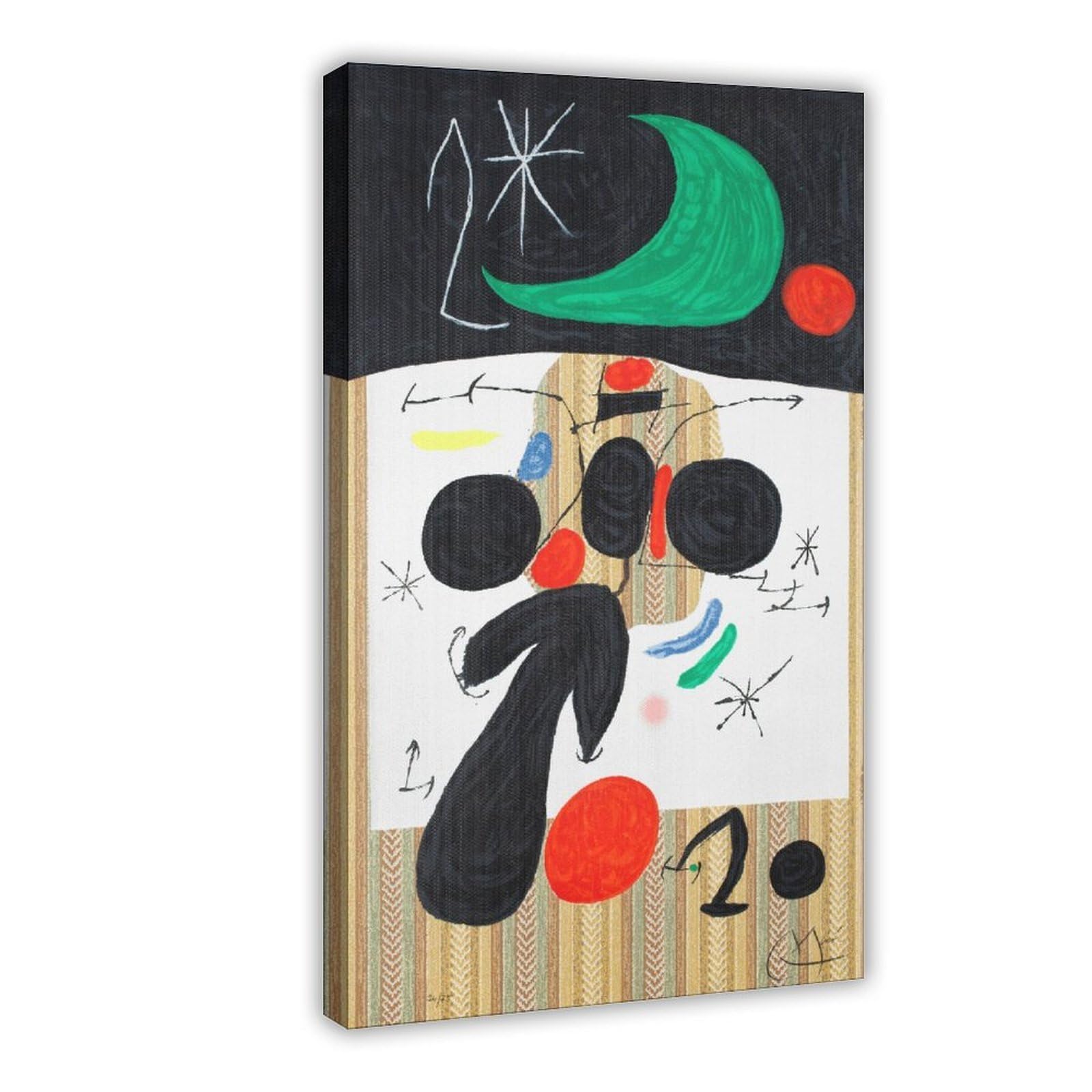WCYB Intérieur Et Nuit by Joan Miro Prints Posters Canvas Deco Paintings Wall Art For Office Living Room Frame 24" L X 36" W