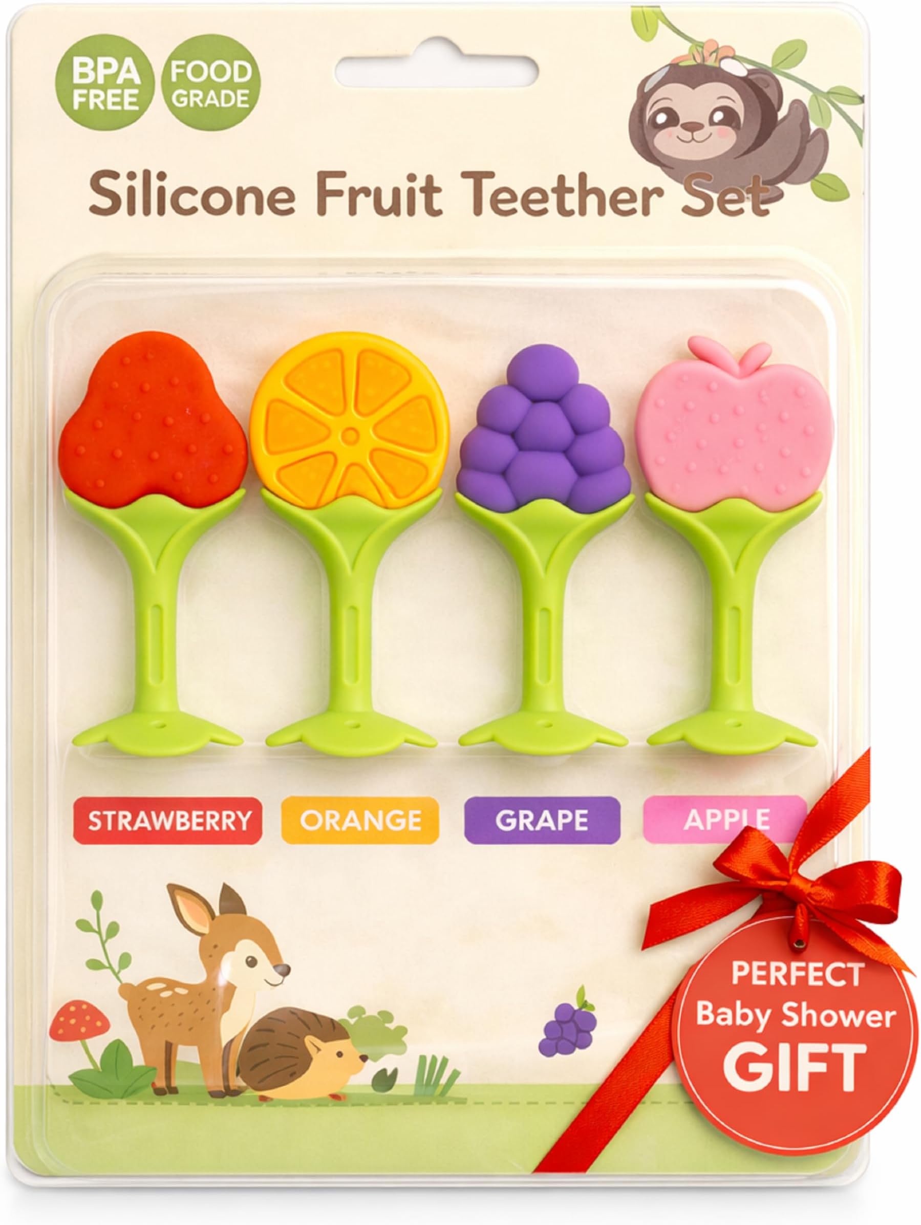 EpiskeyTeething Baby Chew Toys, BPA-Free Baby Teething Toy for Babies 0-6 Months. Natural Organic Freezer Safe Specialized Teether Toys for Toddlers, Relief Gingival Pain (3D TEETHER)