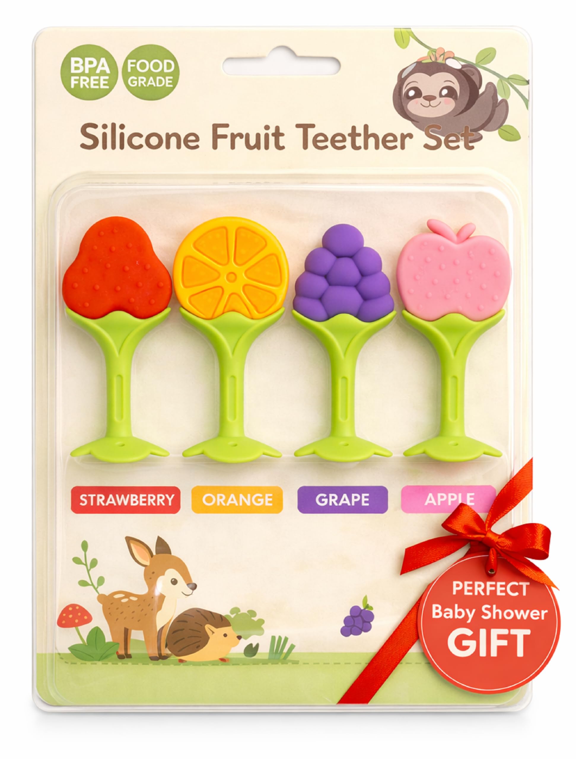 EpiskeyTeething Baby Chew Toys, BPA-Free Baby Teething Toy for Babies 0-6 Months. Natural Organic Freezer Safe Specialized Teether Toys for Toddlers, Relief Gingival Pain (3D TEETHER)