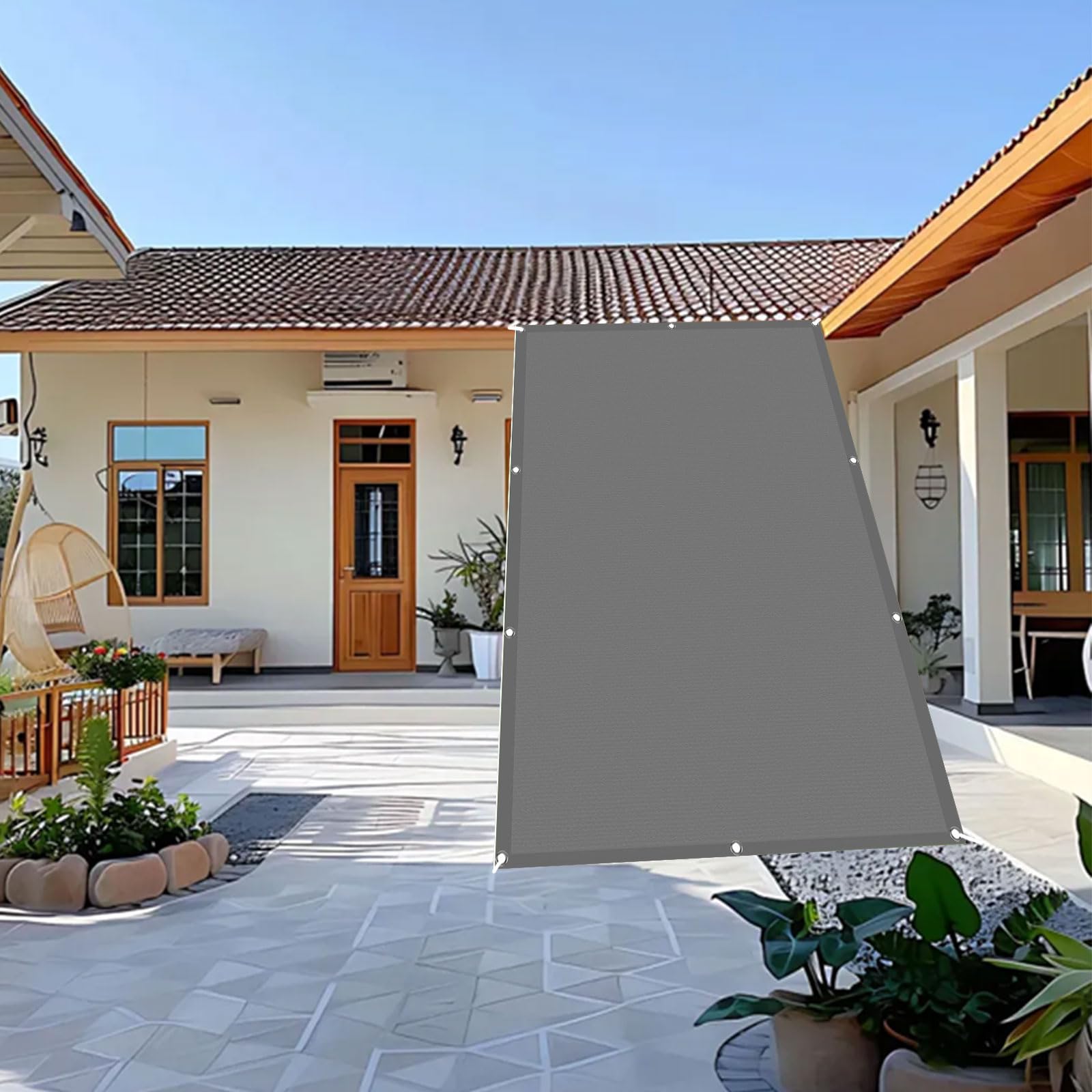 Voile d'ombrage pour éviter la chaleur étouffante sur la terrasse extérieure