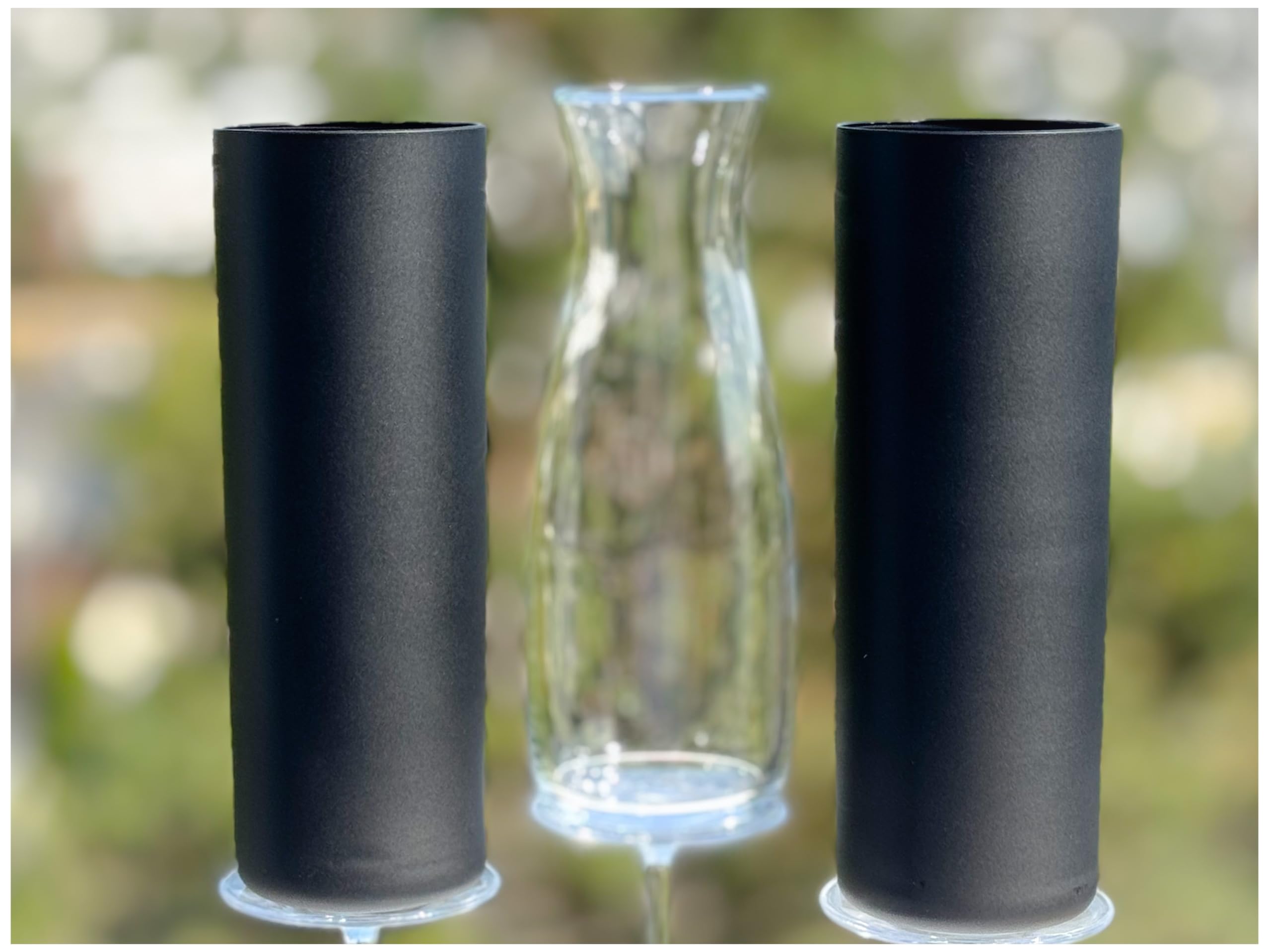 Topkapi 200.453-3-tlg Gedeck-Set aus Glas für Raki/Ouzo “Kara Murat” | 2 Schwarze Raki Ouzo Gläser aus Kristallglas und eine Karaffe
