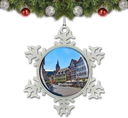 Wertheim Center Alemania adorno de Navidad árbol decoración de cristal metal recuerdo regalo