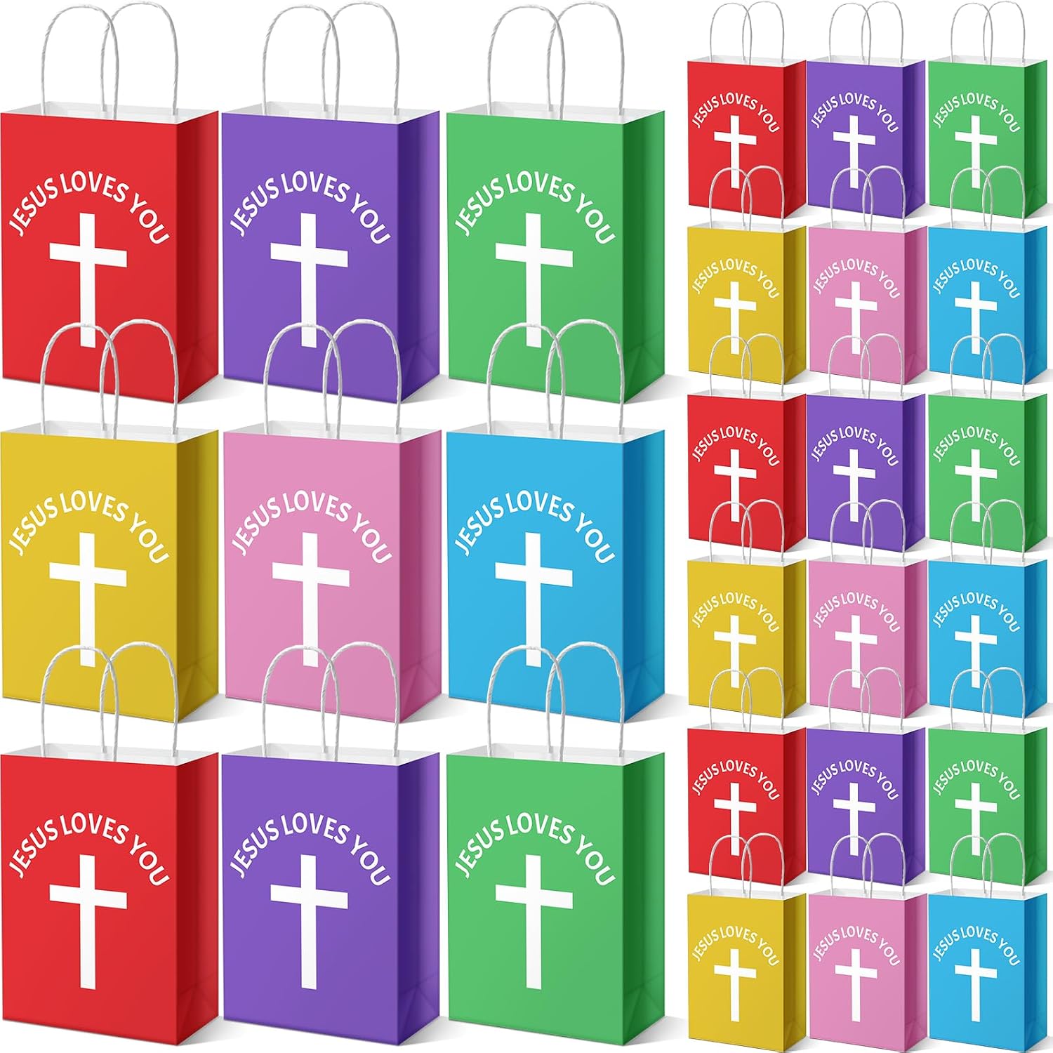 Amazon.com: Kolldenn 30 Pcs Jesus Loves You Gift Bags Christian Gift ...