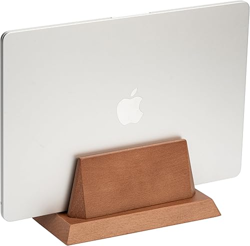 ZMARKRAFT Soporte vertical ajustable para laptop compatible con todas las computadoras portátiles, soporte de madera maciza para MacBook, soporte de